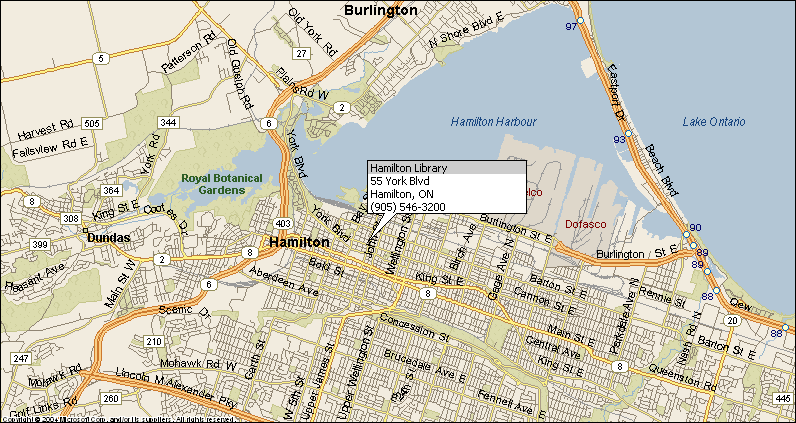 Hamilton Downtown Map