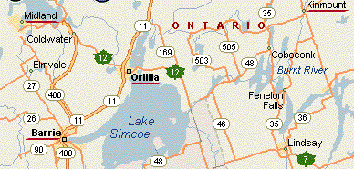 Orillia, Midland, Barrie, Kinmount