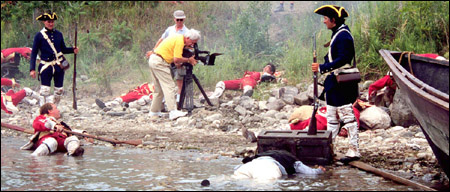 Michael Sweeney setting up a shot on the Plains of Abraham
